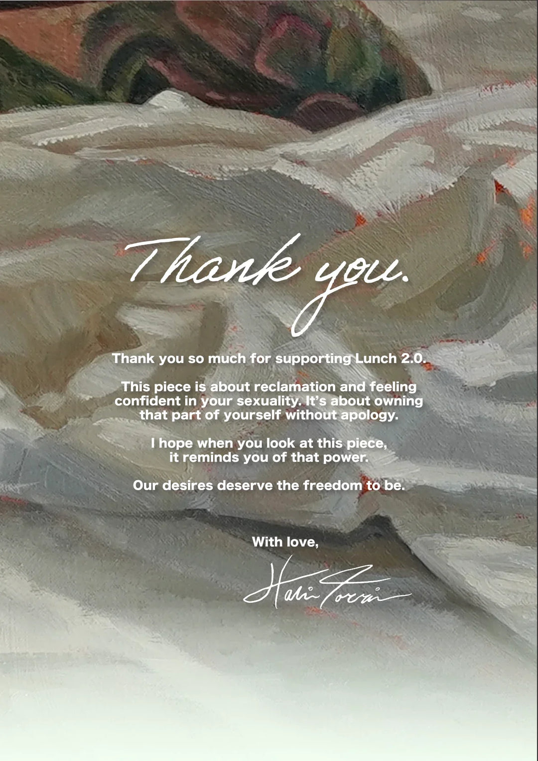 Lunch 2.0 — A letter from the artist