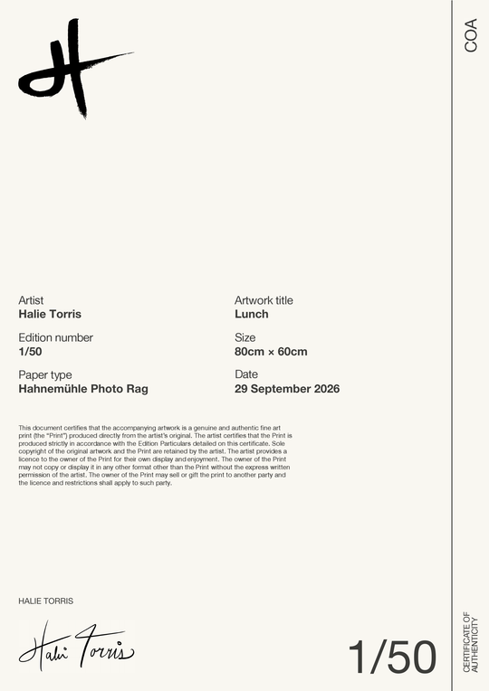 Lunch — Certificate of Authenticity