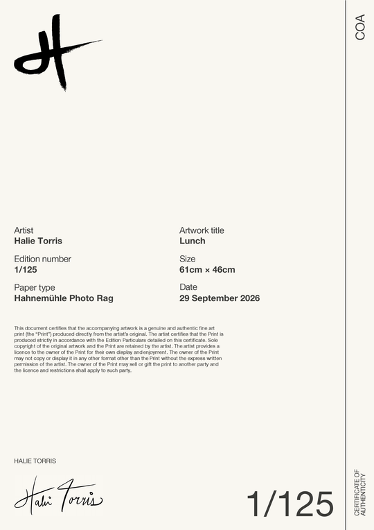 Lunch — Certificate of Authenticity