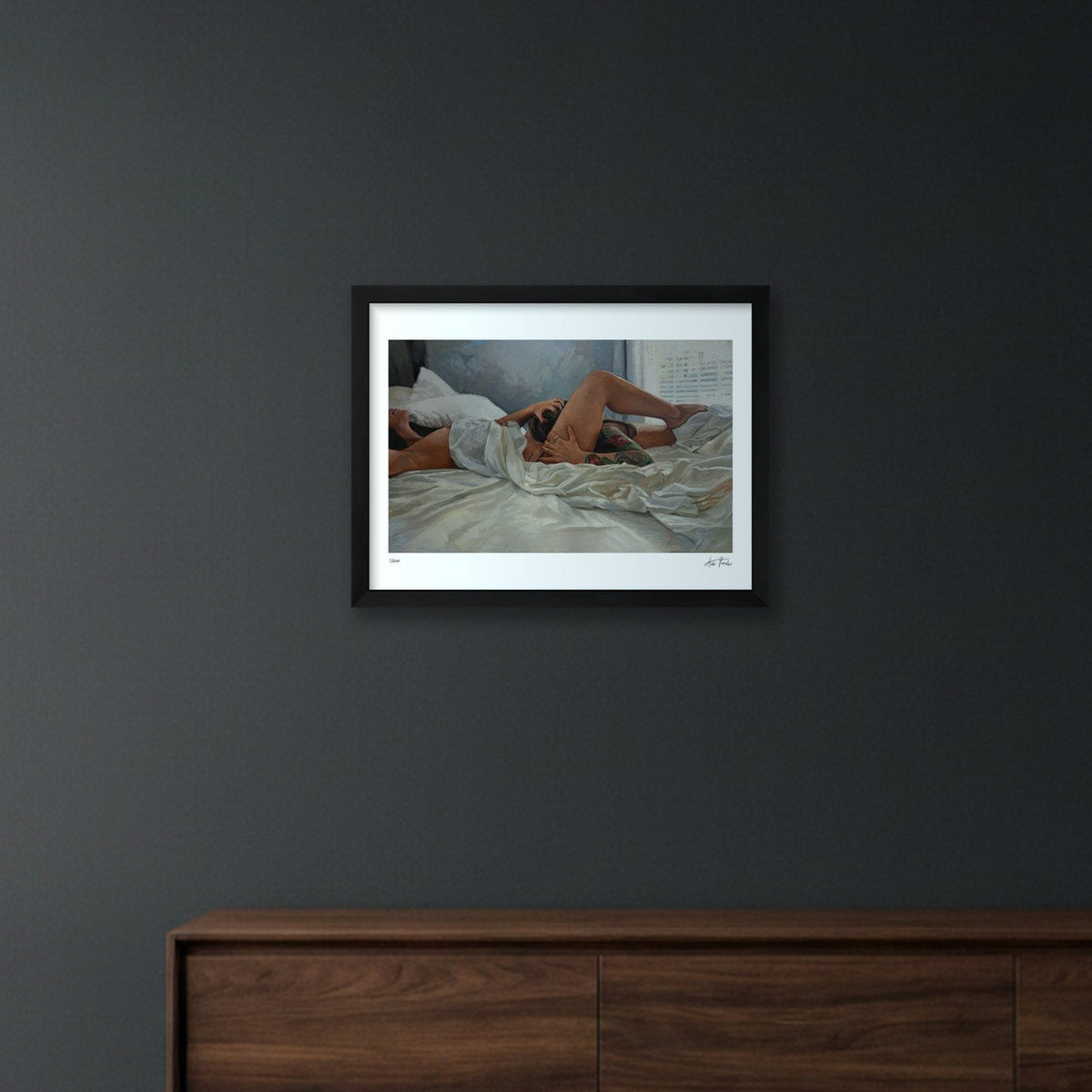 Lunch 2.0 fine art print by Halie Torris, a figurative sapphic oil painting exploring intimacy, sensuality, and reclamation.