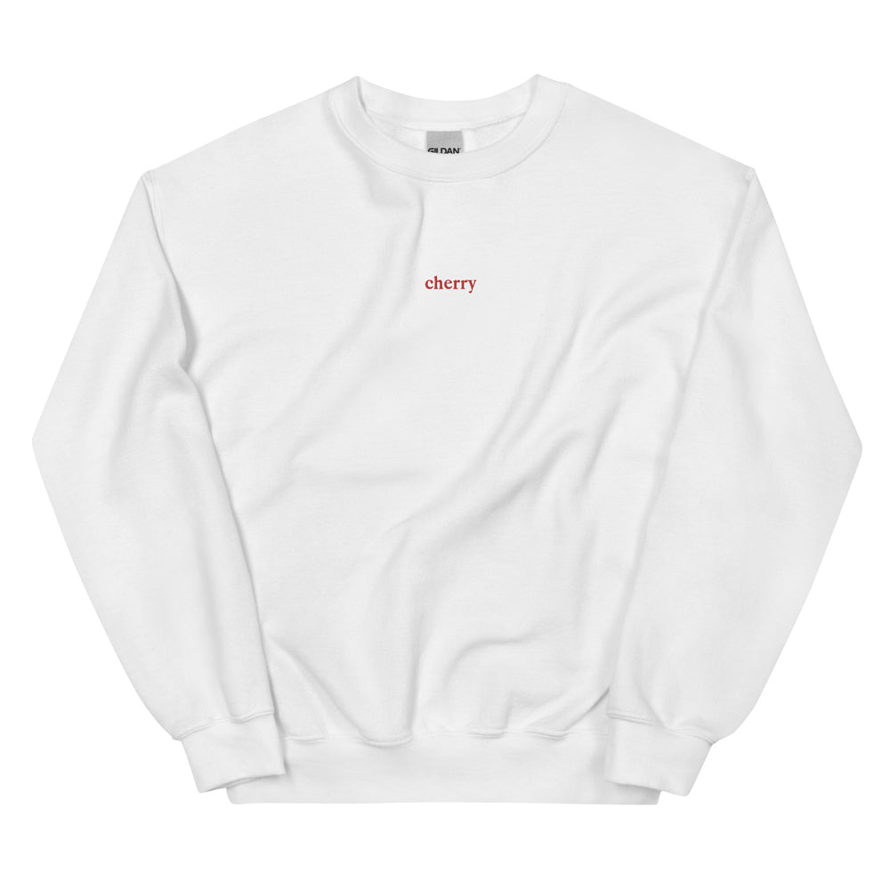 cherry embroidered sweatshirt