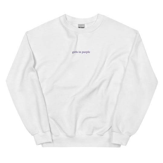 "girls in purple" sweatshirt